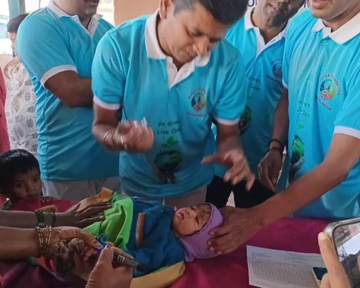 Health camp support activity in Mahalingpur